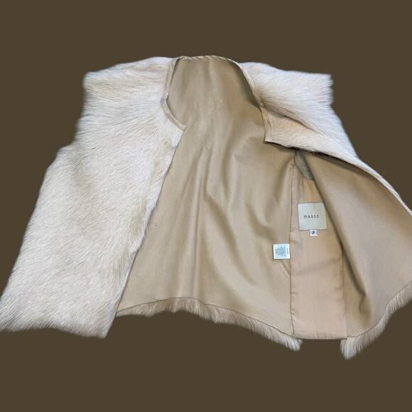 Mason Silk Lined Goat Fur Vest Blonde XS - Picture 7 of 9